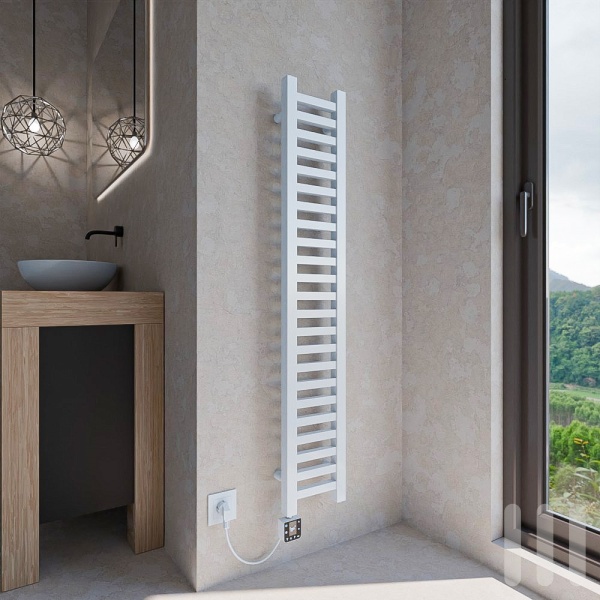 TAVINO Termoarredo bagno scaldasalviette design Bianco 20 x 140 cm