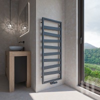 BELVU Termoarredo bagno scaldasalviette design antracite 50 x 134 cm