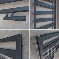 BELVU Termoarredo bagno scaldasalviette design antracite 50 x 134 cm