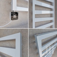BELVU Termoarredo bagno scaldasalviette design elettrico Bianco 50 x 134 cm con elemento riscaldante intelligente